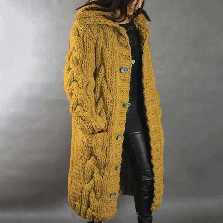Elegant Longline Knit Coat – Non-Itchy & Flattering Fit