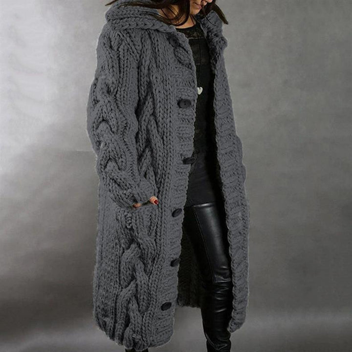 Elegant Longline Knit Coat – Non-Itchy & Flattering Fit