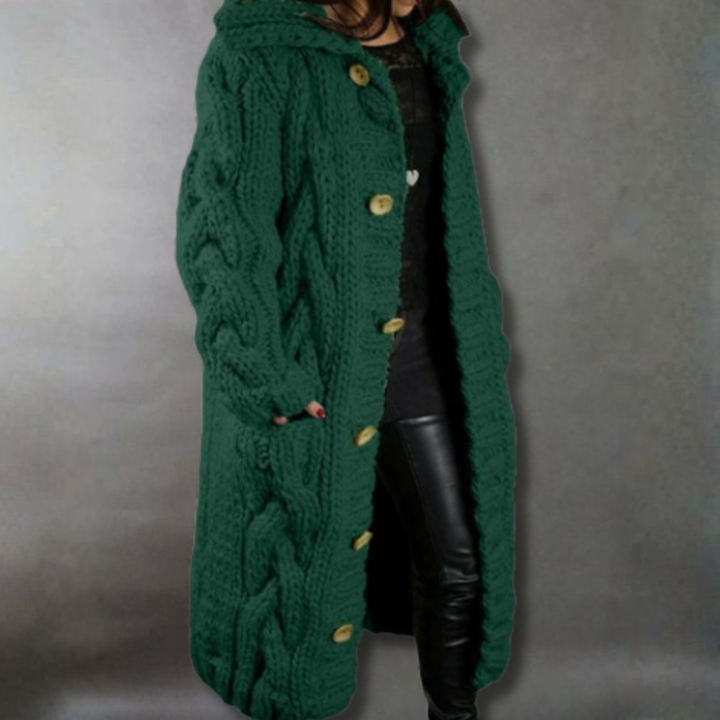Elegant Longline Knit Coat – Non-Itchy & Flattering Fit
