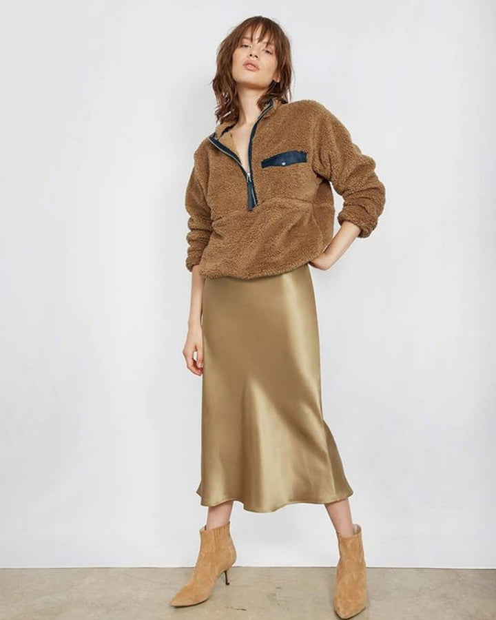 Satin Zipper Elegant Work Skirts