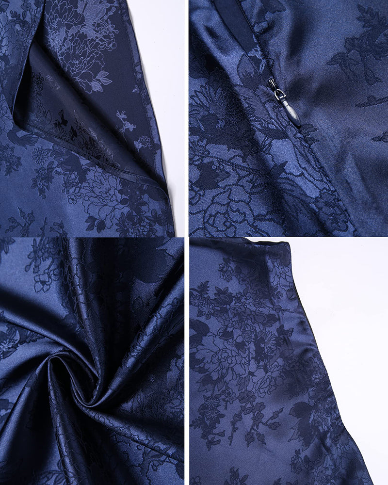 Satin Zipper Elegant Work Skirts
