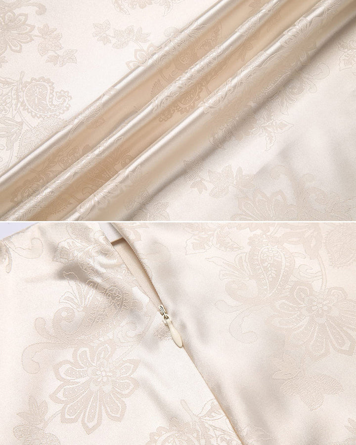 Satin Zipper Elegant Work Skirts