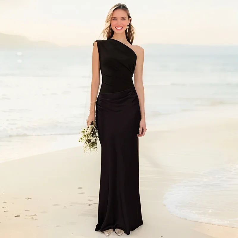 Maxi Dress with a Guilt in Satin